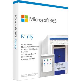 Microsoft 365 Family - 6 PC/MAC, 1 Year - DE - Box 