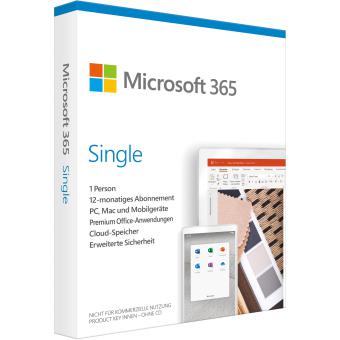 Microsoft 365 Single - 1 PC/MAC, 1 Year - DE - Box 