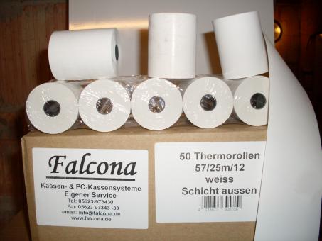 Bonrollen Thermopapier 57/25 m ohne Text 